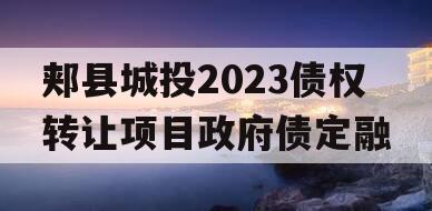 郏县城投2023债权转让项目政府债定融