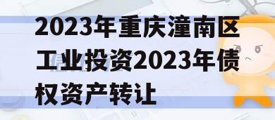 2023年重庆潼南区工业投资2023年债权资产转让