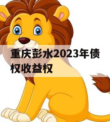 重庆彭水2023年债权收益权