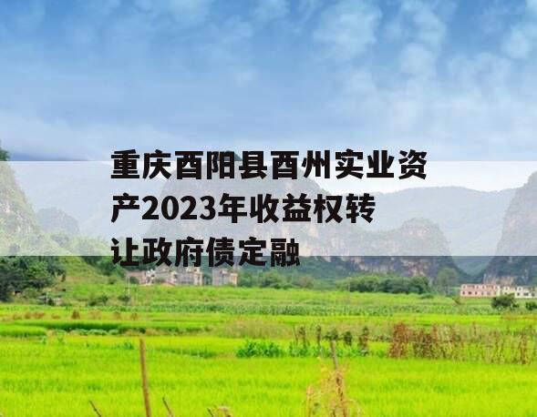 重庆酉阳县酉州实业资产2023年收益权转让政府债定融