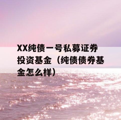 XX纯债一号私募证券投资基金（纯债债券基金怎么样）