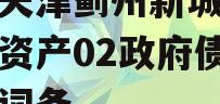 包含天津蓟州新城建设债权资产02政府债定融的词条