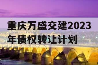 重庆万盛交建2023年债权转让计划