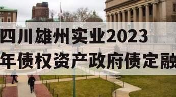 四川雄州实业2023年债权资产政府债定融