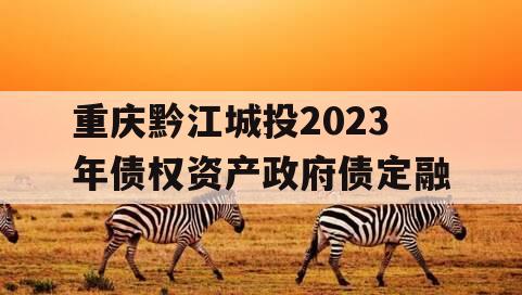 重庆黔江城投2023年债权资产政府债定融