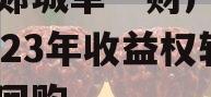 临沂郯城单一财产权信托2023年收益权转让及回购