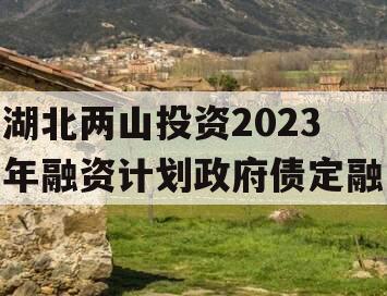 湖北两山投资2023年融资计划政府债定融