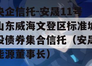 央企信托-安晟11号山东威海文登区标准城投债券集合信托（安晟能源董事长）