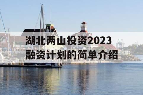 湖北两山投资2023融资计划的简单介绍