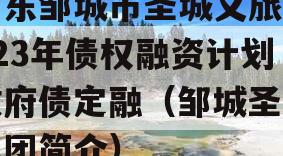 山东邹城市圣城文旅2023年债权融资计划政府债定融（邹城圣城集团简介）