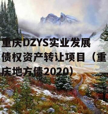 重庆DZYS实业发展债权资产转让项目（重庆地方债2020）