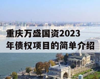 重庆万盛国资2023年债权项目的简单介绍