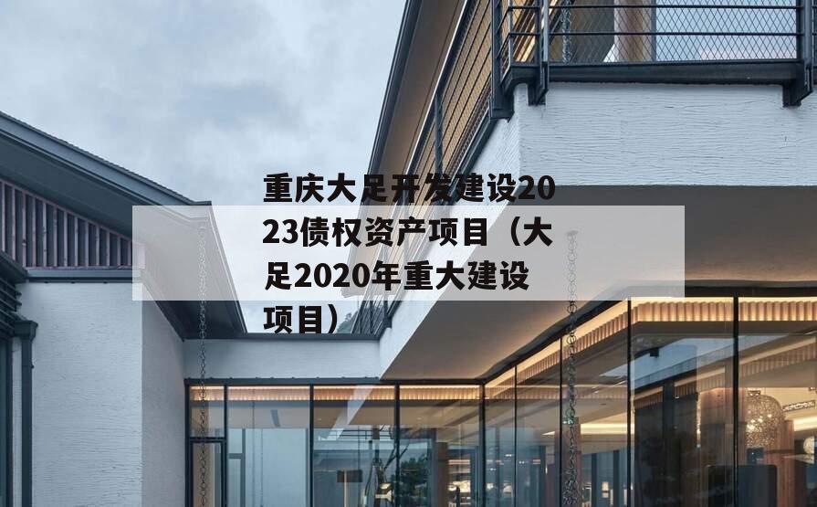 重庆大足开发建设2023债权资产项目（大足2020年重大建设项目）