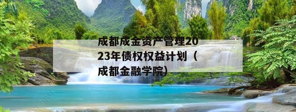 成都成金资产管理2023年债权权益计划（成都金融学院）