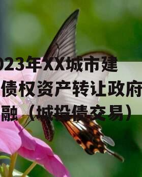 2023年XX城市建投债权资产转让政府债定融（城投债交易）