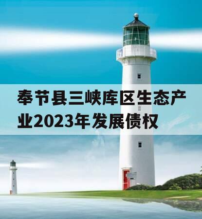 奉节县三峡库区生态产业2023年发展债权