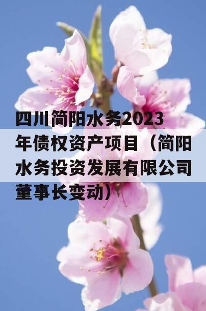 四川简阳水务2023年债权资产项目（简阳水务投资发展有限公司董事长变动）