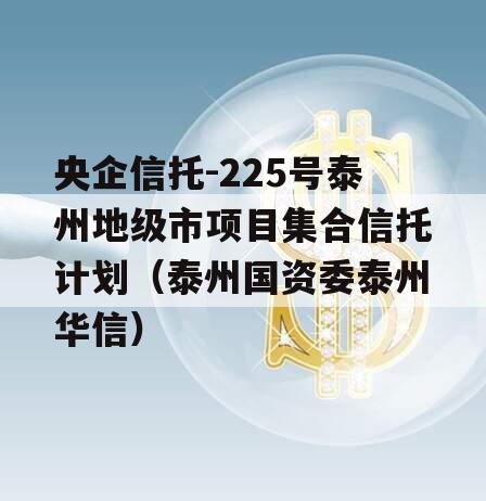 央企信托-225号泰州地级市项目集合信托计划（泰州国资委泰州华信）