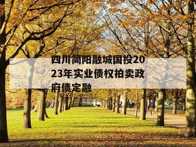 四川简阳融城国投2023年实业债权拍卖政府债定融