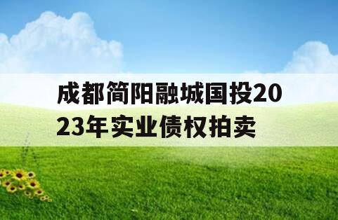 成都简阳融城国投2023年实业债权拍卖