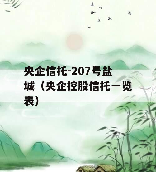 央企信托-207号盐城（央企控股信托一览表）