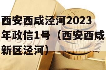 西安西咸泾河2023年政信1号（西安西咸新区泾河）