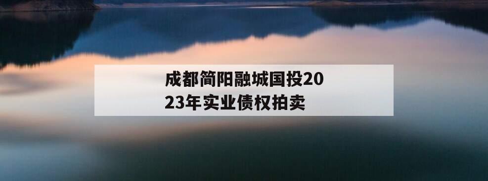 成都简阳融城国投2023年实业债权拍卖