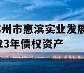 滨州市惠滨实业发展2023年债权资产