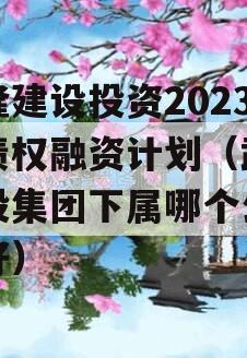 武隆建设投资2023年债权融资计划（武隆建投集团下属哪个公司最好）