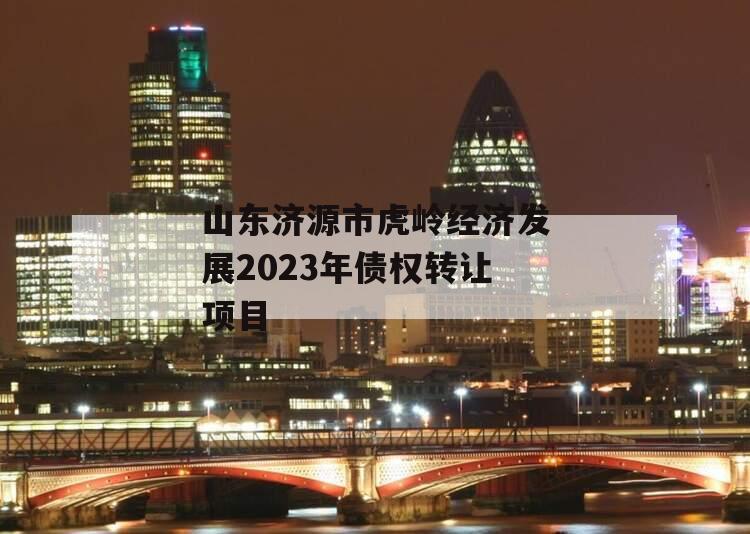 山东济源市虎岭经济发展2023年债权转让项目