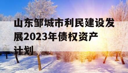 山东邹城市利民建设发展2023年债权资产计划