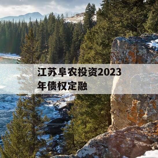 江苏阜农投资2023年债权定融