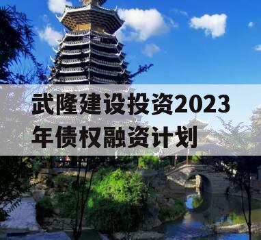 武隆建设投资2023年债权融资计划