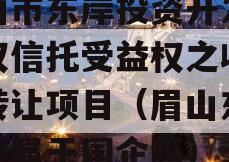 眉山市东岸投资开发财产权信托受益权之收益权转让项目（眉山东岸投资属于国企吗）