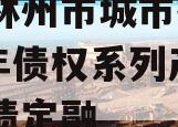 河南林州市城市投资2023年债权系列产品政府债定融