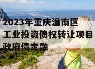 2023年重庆潼南区工业投资债权转让项目政府债定融