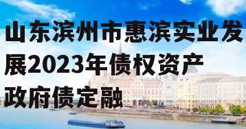 山东滨州市惠滨实业发展2023年债权资产政府债定融