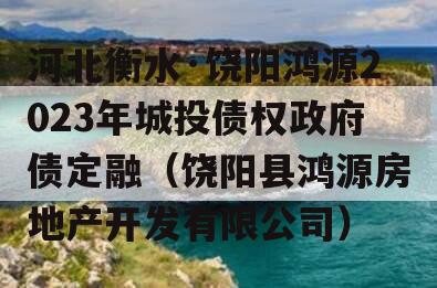 河北衡水·饶阳鸿源2023年城投债权政府债定融（饶阳县鸿源房地产开发有限公司）