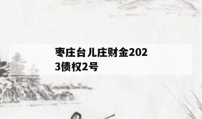 枣庄台儿庄财金2023债权2号