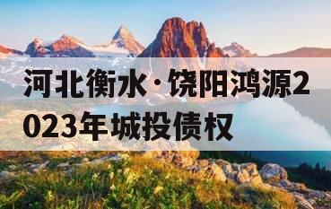 河北衡水·饶阳鸿源2023年城投债权