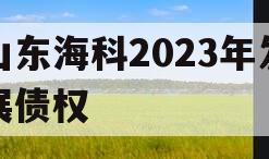 山东海科2023年发展债权