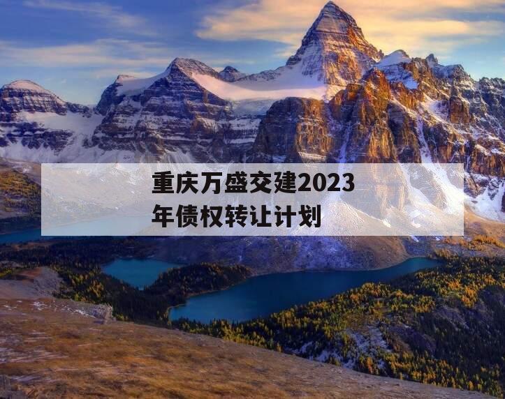 重庆万盛交建2023年债权转让计划