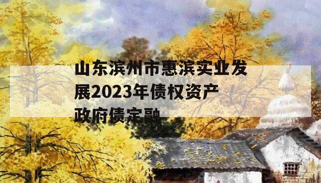 山东滨州市惠滨实业发展2023年债权资产政府债定融