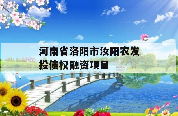 河南省洛阳市汝阳农发投债权融资项目