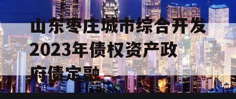 山东枣庄城市综合开发2023年债权资产政府债定融