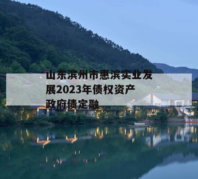 山东滨州市惠滨实业发展2023年债权资产政府债定融