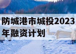 防城港市城投2023年融资计划