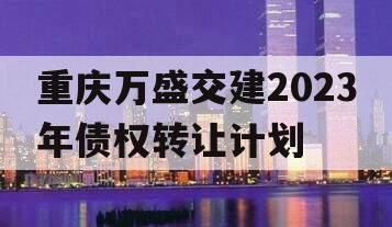 重庆万盛交建2023年债权转让计划