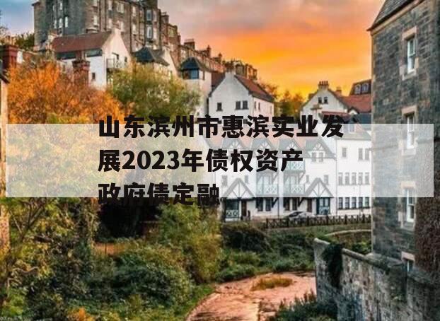 山东滨州市惠滨实业发展2023年债权资产政府债定融