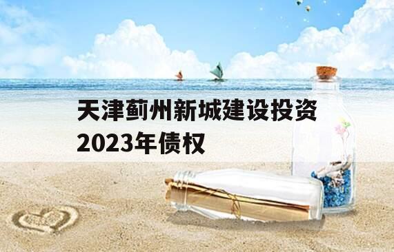 天津蓟州新城建设投资2023年债权